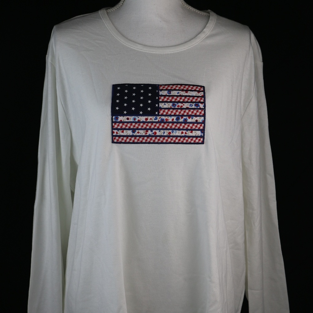 Willow Ridge Shirt USA Flag White Size 2X